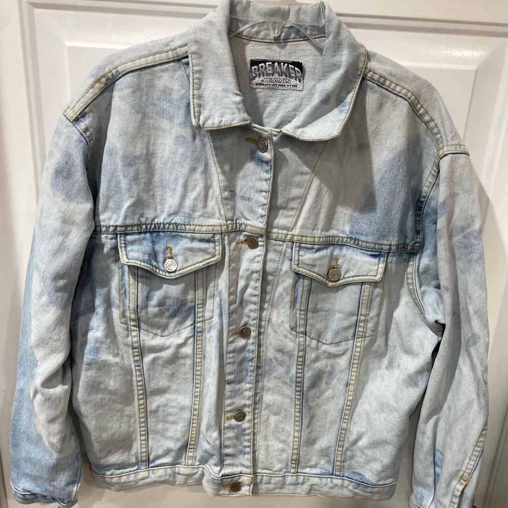 Vintage acid wash Breaker jeans Women's Light Wash Denim Jacket